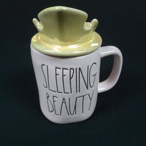 RAE DUNN - DISNEY SLEEPING BEAUTY CROWN TOPPER PRINCESS AURORA  COFFEE CUP MUG